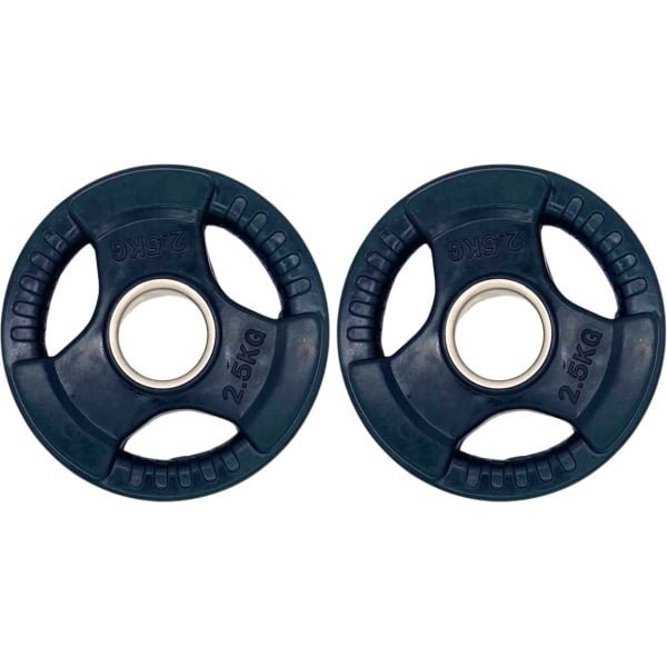 Gym Masters - halterschijf 2,5 kg - bumper plates - vloerbeschermend - PREMIUM - 2 stuks halterschijven - set gewichten 2,5 kg - halter gewichten - halterschijven 50 mm - fitness gewichten - gewichten set - crossfit