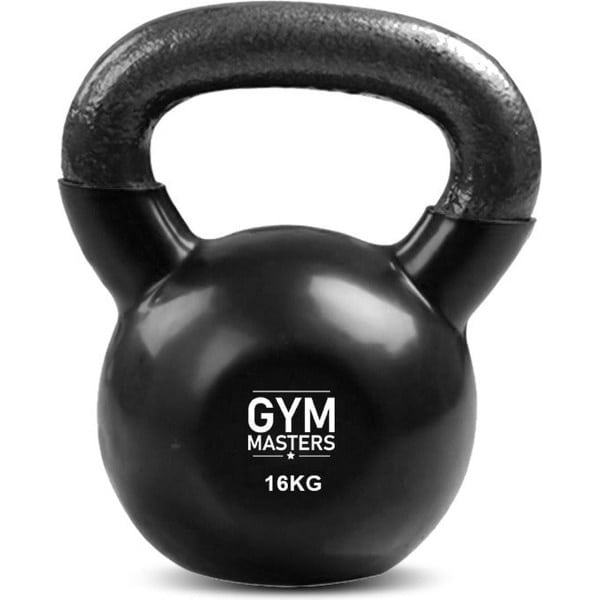 Gym Masters kettlebell 16 KG - vloerbeschermend - PREMIUM - kettlebell set - kettlebel - krachttraining - fitness gewichten - kettlebell 16kg - gewichten 16 kg - home gym - kettlebells - gietijzer - gym equipment