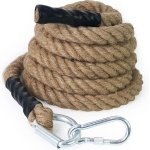 Gym klimtouw met karabijnhaak 30/40/50 mm | krachttraining sporttouw, vechttouw, spiertraining 3/4/4,5/5,5/6/7,7/9,2 m