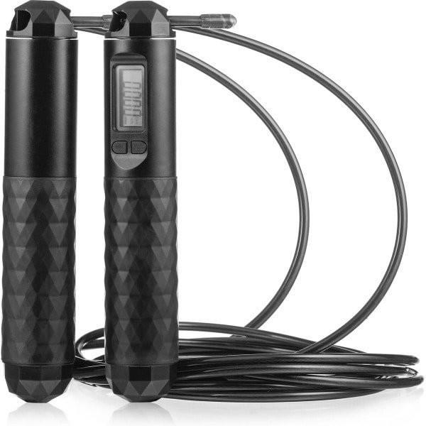 Gymtek® Springtouw met LCD-teller - 300cm Verstelbaar Koord - Springtouw, Speed Rope, Springtouw met Calorieenteller - Fitness, Training, Crossfit