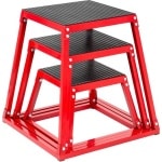 Happyment Jump Box - Fitness & Crossfit - 3 Stuks - 30/45/60 CM - Krachttraining - Rood