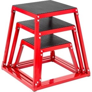 Happyment Jump Box - Fitness & Crossfit - 3 Stuks - 30/45/60 CM - Krachttraining - Rood