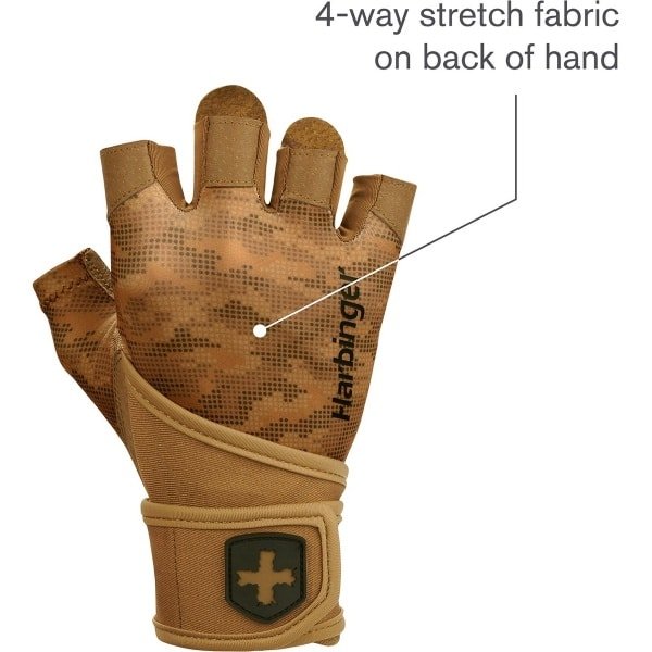 Harbinger Pro Gloves - Fitness Wrist Wraps Heren & Dames - Licht & Flexibel - S - Unisex - Camo - Gym & Crossfit Training - Krachttraining