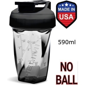 Helimix Vortex Shake beker - Kleur Zwart - 590ml - Geen blending bal of garde nodig - Beste draagbare pre-workout wei-eiwit fitness beker - Mixt Cocktails, Smoothies en Shakes - Bidon is vaatwasserbestendig