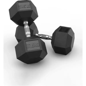 Hex Rubber Dumbbells 37.5kg (set) - Hex Rubber Dumbbells voor Krachttraining - Set van 37.5kg