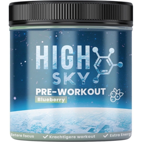 Highsky Pre Workout - Bosbes/Blueberry Smaak - Energie voor Training - Pre-Workout - 300 gram - 30 Servings