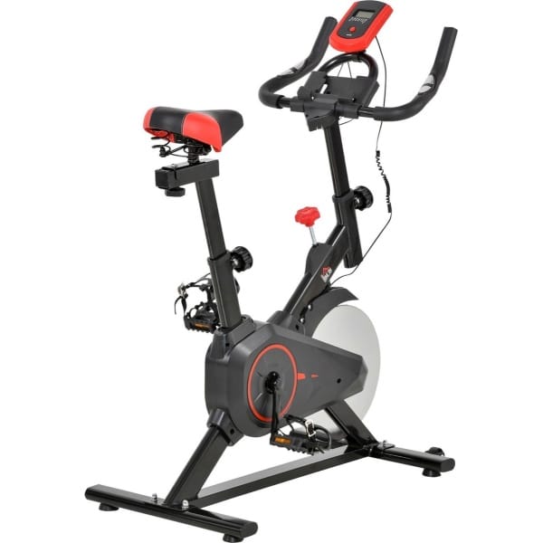 Hometrainer met LCD-display - Hometrainer fiets - Fietstrainer - Hartslagmeter - Traploze weerstand - Zwart - 85 x 46 x 114 cm