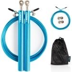 IMAGICS® Sport Springtouw - Speed Rope voor CrossFit of Fitness - Anti-slip Handvaten - Verstelbaar - Blauw