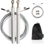 IMAGICS® Sport Springtouw - Speed Rope voor CrossFit of Fitness - Anti-slip Handvaten - Verstelbaar - Zilver