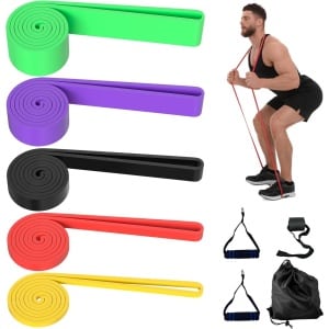 Inovra ® Fitness Weerstandsbanden Set van 5 voor Krachttraining en Yoga