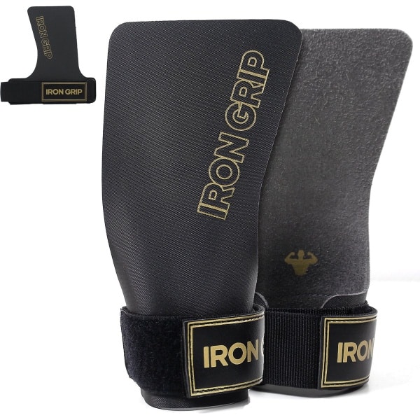 Iron Grip Crossfit grips - No chalk / geen magnesium nodig - Zwart - One size - Voor Crossfit & Gymastics - No Chalk - Ultra Sticky Fingerless CrossFit Grips - Grips Zonder Gaten - Leertjes - Grips Vingerloos
