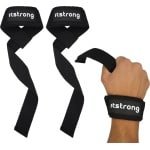 Itstrong Lifting Straps - Wrist Wraps - Gym Straps - Krachttraining Accessoires - Powerlifting - 2 Stuks - Zwart