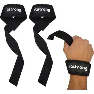 Itstrong Lifting Straps - Wrist Wraps - Gym Straps - Krachttraining Accessoires - Powerlifting - 2 Stuks - Zwart