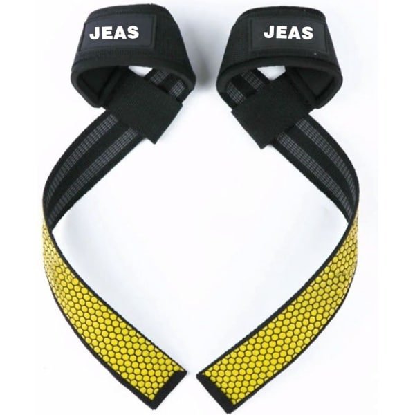 Jeas - Lifting Straps - Powerlifting - Fitness - Krachttraining - Geel