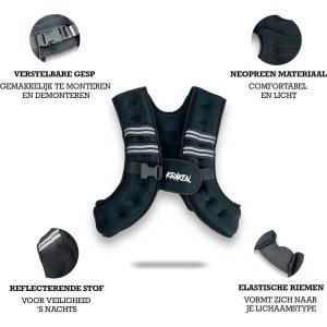 KRAKEN Gewichtsvest 10 LBS 5 KG | Running Weight Vest | voor mannen en vrouwen, Lichaamsgewicht Vest met reflecterende streep Verstelbare riem, Sport lichaam Vest voor krachttraining, Hardlopen, Fitness, Spieropbouw, Gewichtsverlies