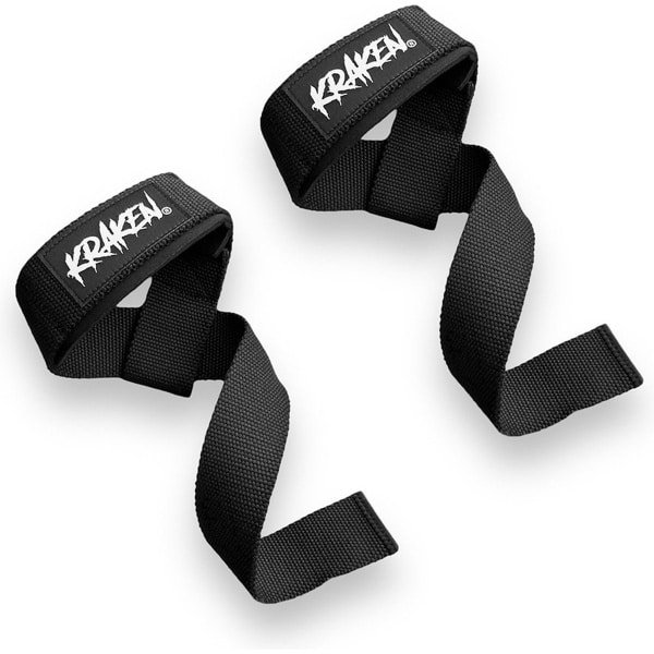 KRAKEN Lifting Straps | Set van 2 Padded Gym Hefbanden voor Deadliften, Krachttraining, Powerlifting | Anti-Slip Banden met Pols Padding voor Fitness, Gewichtheffen en Bodybuilding