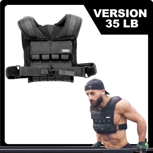 KRAKEN Premium 16 KG Gewichtsvest | Weight Vest Verstelbaar in Gewichten | Adjustable Fitness Weighted Vest | Krachttraining, Crossfit, Calisthenics Trainingsvest 16KG | Tactical Weightvest Maximum Comfort | ideaal voor Thuis- en Gym Training