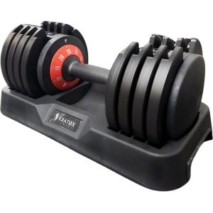KRAT⌀X 1 Stuk Verstelbare Dumbbell 5KG t/m 25KG - Selective Dumbbell - Halterset - Gewichten Set - Krachttraining - Zwart