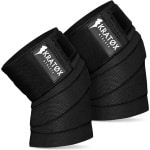 KRAT⌀X 2 Stuks Knee wraps - Knie Wraps - Powerlifting - Kniebraces - Kniebandage - Knie bescherming krachttraining - Zwart