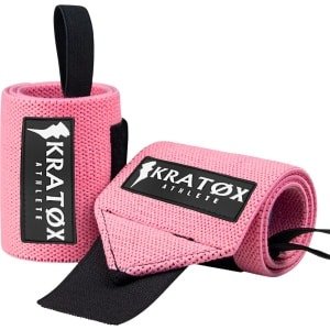 KRAT⌀X 2 Stuks Wrist Wraps - Polsbrace - Polsbandage - Krachtraining - Polsbescherming - Fitness & Crossfit - Roze