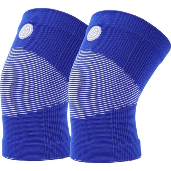 LUXIAOJUN 2 Stuks Premium Knie Brace voor Fitness, CrossFit & Sporten - Knieband - Braces - 7 mm - blauw - L