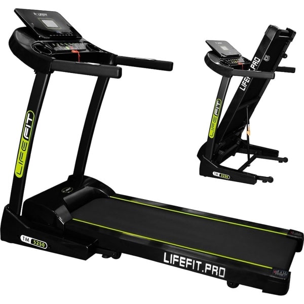 LifeFit TM5250 Elektrische Loopband inklapbaar - 3 PK Motor, Snelheden tot 17 km/u, Automatische Kanteling 0-15%, 120x41,5 cm Loopvlak, LCD-Display, Bluetooth en Opvouwbaar met Tablethouder