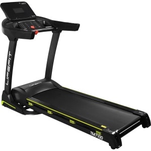 LifeFit TM7100 Elektrische Loopband inklapbaar - 6 PK Motor, Snelheden tot 20 km/u, Automatische Kanteling 0-20%, 135x48 cm Loopvlak, 7" LCD-Scherm, HRC & BODYFAT-Programma's, Bluetooth Sport Connect, Opvouwbaar met Tablethouder