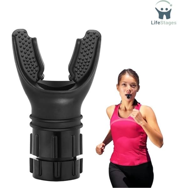 LifeStages - Ademhalingstrainer - Met Instelbare Weerstand Voor Een Betere Longflexie - Cardio- En Lignosusademhaling - Zwart