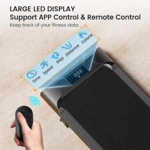 LifeStages - Loopband Inklapbaar Electrisch - Walking Pad met Helling - 4 in 1 Loopband met APP en Afstandsbediening - Treadmill 2.5HP Loopband voor Onder Het Bureau - Kleine Loopkussen-Loopband voor Kantoor en Thuis - Zwart