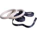 Lifemaxx® Houten Turn Gym Ringen 28MM - Inclusief Verstelbare Straps met Nummermarkeringen - Voor Calisthenics, Crossfit, Fitness & Gym Training