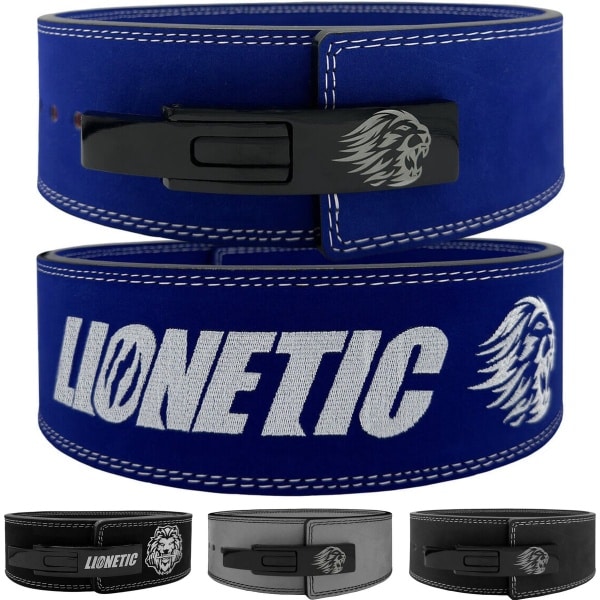 Lionetic Lifting Belt - Lever Belt - Powerliftig Riem - Clip Sluiting - Powerlifting/Bodybuilding - Krachttraining Accessoires - Azure Blue - XS