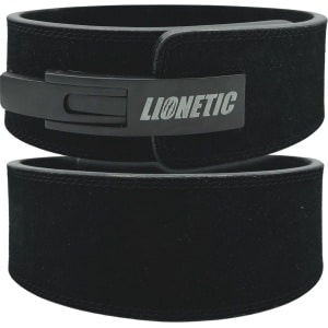 Lionetic Lifting Belt - Premium Lever Belt - Powerliftig Riem - Clip Sluiting - Powerlifting/Bodybuilding - Krachttraining Accessoires - Black on Black - XS