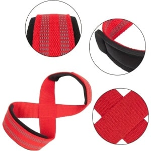 Livano Wrist Wraps - Lifting Straps - Crossfit Grips - Polsband - Krachttraining - Fitness - Deadlift - 8 Vormig - Rood