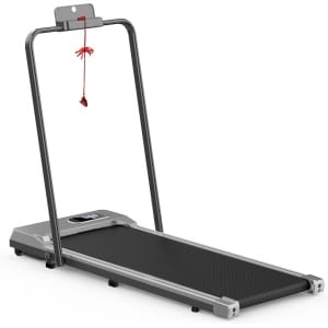 Loopband - Inklapbaar loopband Elektrisch met armleuningen, 1-8 km/u - met afstandsbediening en LCD-display - Walkingpad - Treadmill - Zilver