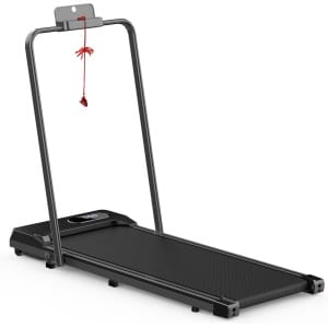 Loopband - Inklapbaar loopband Elektrisch met armleuningen, 1-8 km/u - met afstandsbediening en LCD-display - Walkingpad - Treadmill - Zwart