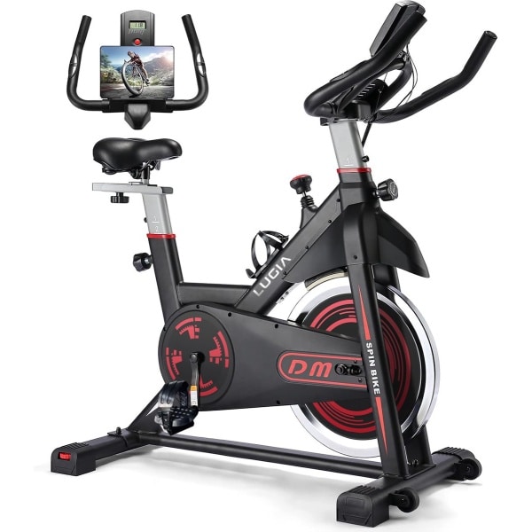 Lugia Hometrainer - Fitness Fiets - Led Display - Verstelbaar Zadel - 0-100% weerstand niveaus - Hartslagfunctie - Max 130kg - Extreem Stil
