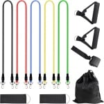 Luxiba - 5 stuks weerstandsbanden, weerstandsbanden, krachttraining, vrij combineerbare trainingsband, expander-fitness, geschikt voor thuis, kantoor, park