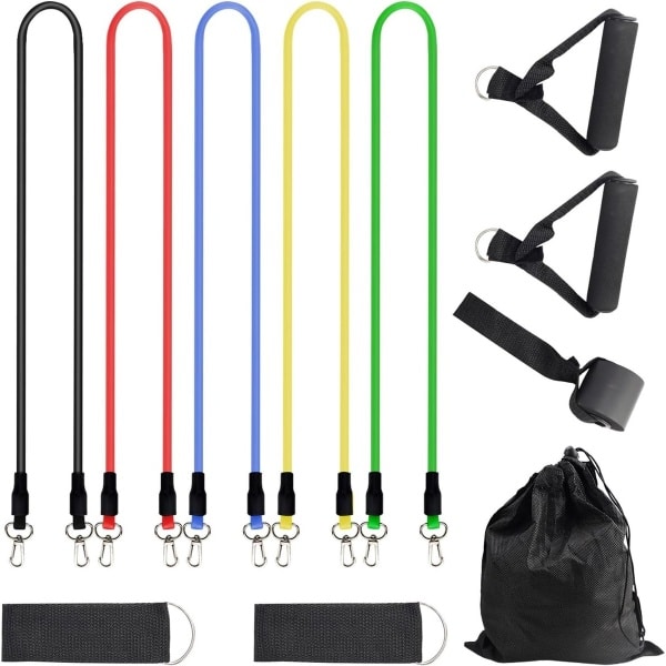 Luxiba - 5 stuks weerstandsbanden, weerstandsbanden, krachttraining, vrij combineerbare trainingsband, expander-fitness, geschikt voor thuis, kantoor, park