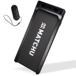 MATCHU - Walking Pad - Wandelband - Mini loopband voor thuis of kantoor - 1 t/m 8 KM/U - Zwart - Stevige houten behuizing - Met afstandsbediening