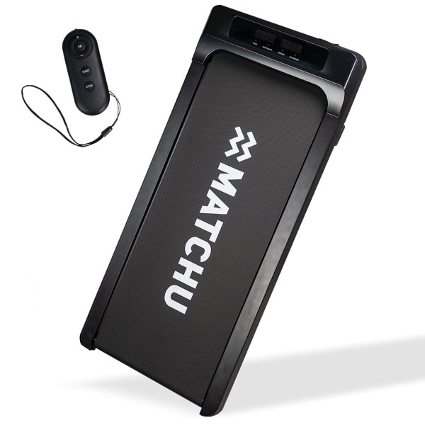 MATCHU - Walking Pad - Wandelband - Mini loopband voor thuis of kantoor - 1 t/m 8 KM/U - Zwart - Stevige houten behuizing - Met afstandsbediening