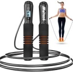 MELTAZO Springtouw met Teller, Smart Skipping Rope Fitness, Fitness Springtouw, Springtouw Sport, Springtouw Teller, Springtouw Volwassenen, Verstelbare Springtouw, Smart Jumping Rope, Sport Touwtje Springen voor Gewichtsverlies - Crossfit (Zwart)