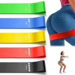 MR. PANACHE Weerstandsbanden Set van 5 - Resistance Band - Fitness Elastiek - Sport Elastiek Banden - Fitness Band - Pull Up band - Booty Band - Mini Bands - Inclusief Draagzakje - Krachttraining - Met Handvatten - Multi Color