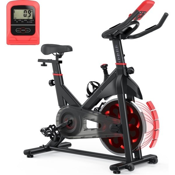 Magnetische Hometrainer - Indoor fitnessfiets met 10KG vliegwiel - LCD scherm - hartslagsensor - 80MM stalen constructie - 150KG capaciteit