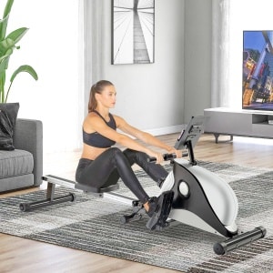 Magnetische roeitrainer met LCD-monitor - Indoor Home Rower Magnetische roeimachine met magnetisch spanningssysteem 8-traps weerstandsaanpassing Fitnessapparatuur voor thuisgymnastiek