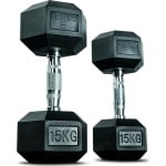 Matchu Sports - Hexa dumbbells - 15KG - Set van 2 - Krachttraining - Zwart