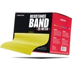 Matchu Sports Oefenband - Weerstandsband - Krachttraining - Resistance band - Geel - 45.5 m