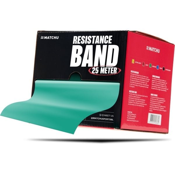 Matchu Sports Oefenband - Weerstandsband - Krachttraining - Resistance band - Groen - 25m