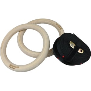 Men's Health Wooden Gym Rings - Crossfit - Oefeningen - Fitness gemakkelijk thuis - Fitnessaccessoire