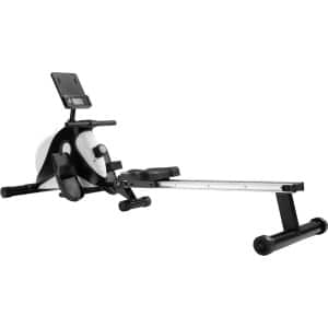 Merax Inklapbaar Roeimachine - Indoor Roeitrainer met Magnetisch Remsysteem - Fitnessapparaat met 8 Weerstandniveaus - Wit met Zwart