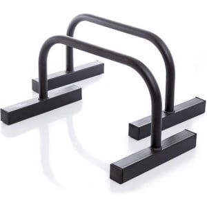 Muscle Power® Stalen Parallettes - Direct Klaar voor Gebruik - Ideaal voor Push-ups, Dips, L-Sit, Handstand en Planche - Ideaal voor Calisthenics, CrossFit en Turnen - Set van Twee - Zwart